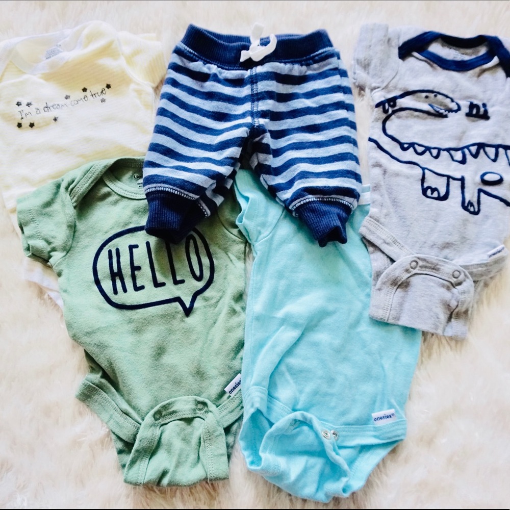BABY BOY ONESIES AND PANTS SET